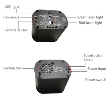 RGB LED Stopnji Svetlobe S 60 Vzorcev Mini Daljinski upravljalnik Stranka Stroboskopske Luči Laserska Lučka Za svate DJ Disco Dekoracijo