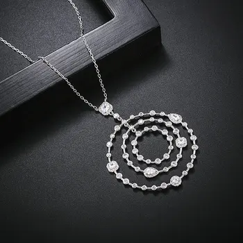 SINZRY hotsale kubičnih cirkonij velik krog shinning elegantno krasen pretirana obesek ogrlico, uhane nakit kompleti za ženske