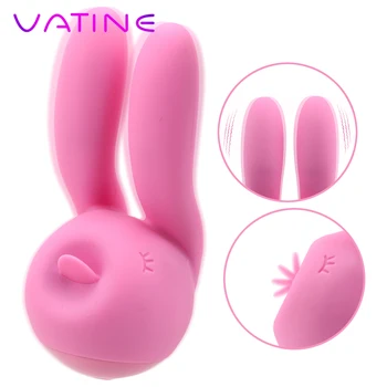 VATINE Vibratorji Sex Igrače Za Ženske 3 Motorji Zajec Ušesa Obliko Oralni Seks Jezika Lizanje Vibrator Za Klitoris Vagine Bradavičke