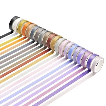 60Pcs/veliko Rainbow Barva Dekorativni Lepilni Trak, Maskiranje Washi Tape Nastavite DIY Scrapbooking Nalepke, Etikete, Tiskovine