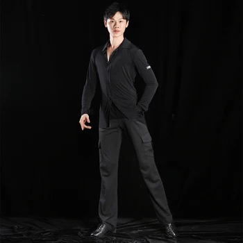 Sodobni Ples kostum umetnosti test Latin dance obleko srajco dolgo sleeved nacionalni standard, ki plesne prakse oblačila-AZ1084