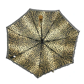 Big Popolno Avtomatski Dežnik za Sonce Suncobran Zložljiva Ustvarjalne Leopard Vzorec Čipke Uv Jasno Dežnik Dež Ženske Parapluie Darilo SY229