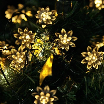 Lotosov Cvet, Solar Powered Niz Luči 4.8 M 20LED Luči za Vrt Chrismas Teras svate Spalnica Prostem Dekor