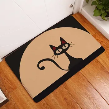 Kawaii Dobrodošli predpražnike Živali Cat Natisnjeni Kopalnica Kuhinja Preproge Doormats Mačka Talna Obloga za dnevno Sobo, Anti-Slip Tapete