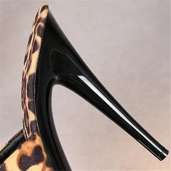 Poletje Novo nočni klub seksi visoko peto copati Ženske leopard dame copate sandali debelo dno 15 CM čevlje, copate velikost 34-43