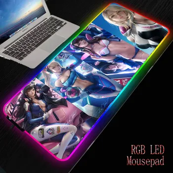 MRG Seksi Girrl RGB Mouse Pad Računalnik Mousepad LED Gaming Mouse Pad Igralec Velikih Mause Pad USB na Tipkovnici Miši PC Desk Mat