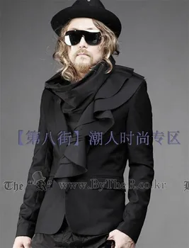 XS-6XL 2020 Moške nov modni korejski Pomlad moda Slim majhne Obleko kolokacija val placket design plus velikost pevka kostumi