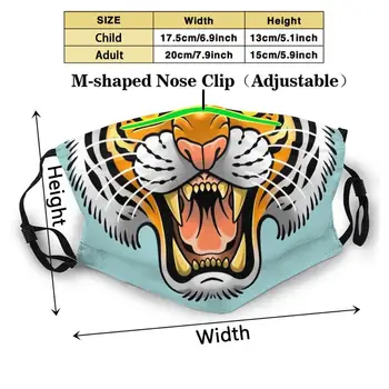Tradicionalni Tiger Tatoo Večkratno Uporabo Usta Masko Filter Kul Smešno Maske Tiger Tiger Je Kralj Tradicionalnih Tatoo Tattooer 50