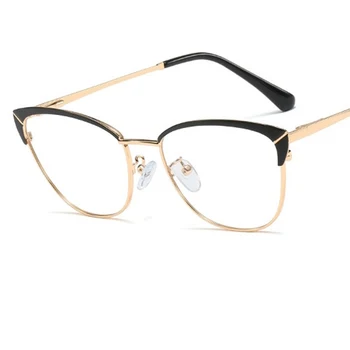 Mačka oči, prozorni kozarci za ženske do leta 2020 novi kovinski okvir TR90 optični moda jasno objektiv Optični Računalnik Recept Očala