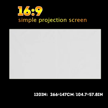 1pc Bela Barva Prosojno Projekcijski Zaslon Prenosni Projektor Zavese Zaslona 16:9 Za Kampiranje na Prostem Open-Air Cinema