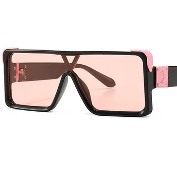Vintage Rjava Pravokotnik sončna očala Ženske Luksuzni Ravno Vrh Očala za Sonce Prevelik Odtenki Gradient Objektiv UV400 Classic mens očala