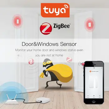 Tuya ZigBee Pametna Vrata, Senzor Inteligentno Povezovanje Varnostni Alarm Wireless Vrata, Okna Detektor Podporo Tuya / Smart APP Življenje