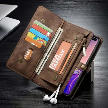 FLOVEME Flip Usnjena torbica za Samsung A50 Opomba 9 Opomba 10 Plus Primeru Denarnice Primeru Za Samaung Galaxy S10 S8 S9 Plus S7 Rob Pokrova