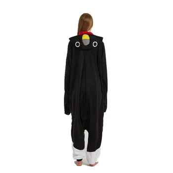 Polar Runo Kigurumi Črno ali Sivo Pingvin Kostum Za Odrasle Ženske, Moške Onesies Pižamo za Halloween Carnival Party