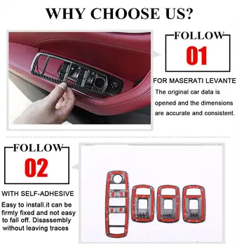 Za Maserati Levante 2016-2019 Ghibli-2019 Vrata, Okna Dvigalo Gumb Kritje Trim Avto Notranja Oprema Dekoracijo Styling