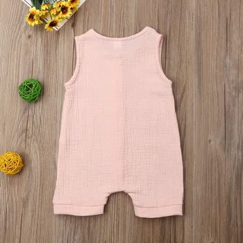 Multi-barvne Novorojenega Dojenčka Baby Dekleta Perilo Trdna brez Rokavov Romper Jumpsuit Playsuit Obleko Sunsuit Otroška Oblačila