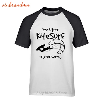Kite Surfing, T-Majice ali Kitesurf Ali Vaš Narobe Grafiko, ki je Natisnjena Kratka Sleeved Tee Vrhovi jadralno Padalstvo na Prostem T-majice