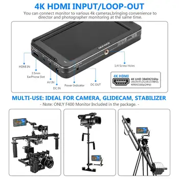 Neewer F400 5,7-Palčni digitalni Fotoaparat Področju Monitor Full HD 1920x1080 IPS z 4K HDMI DC Vhodni Video pa Celo Focus Assist z Nagibnim Roko