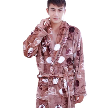 Pozimi Zadebelitev Toplo Flanela Hooded Kopalni Plašč Moški Hišna Obleke Coral Runo Kopel Haljo Moški Sleepwear Nightgown Kimono Homme