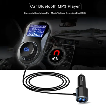 Bluetooth, FM Oddajnik Komplet FM Modulator Bluetooth Aux Out Prostoročno Avto MP3 Predvajalnik, 5V 3.4 2-USB Polnilnik TF Card Slot