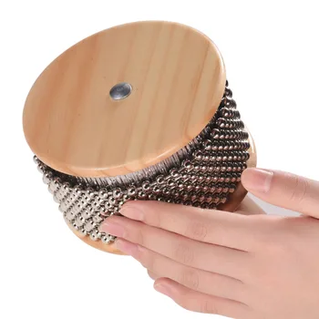 Lesene Cabasa Kovinski Beaded Verige & Valj Strani Shaker Tolkala Instrument za Razredu Band Srednje Velikosti