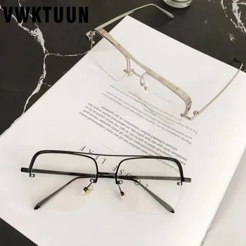 VWKTUUN Kvadratnih Očala Okvirji Twin Snopa Optičnih Slik Letnik Ženske Moški Kovinski Okvir Točk Velik Računalnik Očala
