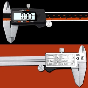 6-Palčni 0-150mm digitalni čeljusti iz Nerjavečega Jekla Elektronski Digitalni Vernier Kaliper Kovinski Mikrometer za Merjenje orodje