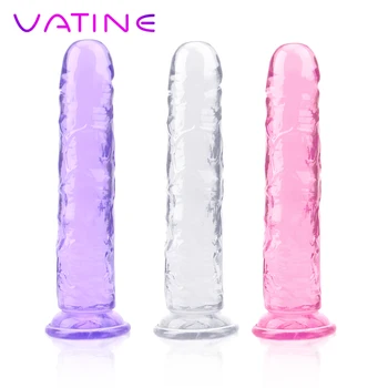 Erotično Mehkega Jelly Analni Vibrator Butt Plug G-spot Orgazem Realističen Penis Močan Sesalni Sex Igrače za Žensko Dick Igrača za Odrasle
