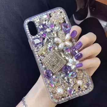 Bling Lepo Kristalno Diamanti Nosorogovo 3D Kamni Telefon Primeru Kritje Za iPhone mini 12 11 Pro Max 6 7 8 Plus XS XR MAX