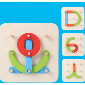 Visoka Kakovost Nove Geometrijske Oblike Stolpec Set Digital/Letter/Živali Puzzle Lesene Igrače, Otroške Domišljije Izobraževalne Igrače
