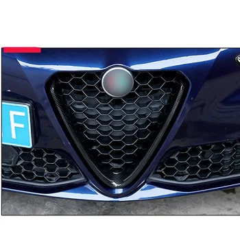 Za 2017-2018 Alfa Romeo Stelvio ABS Ogljikovih Vlaken Spredaj V Obliko Rešetka Kritje Trim Okvir Dodatki