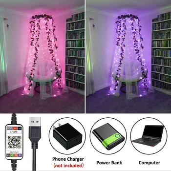 Christmas Tree Okraski Luči Meri Smart Bluetooth, LED Osebno Niz Luči App Remote Control Luči Dropship