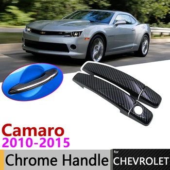 Črna Ogljikovih Vlaken Vrat Ročaj Kritje za Chevrolet Camaro 2010~2011 2012 2013 Avto Dodatki Nalepke Trim Nastavite google Chrome