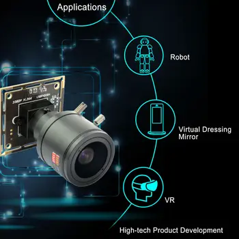 ELP 1080P nadzorne Kamere Nizka osvetljenost kamero usb 2.8-12mm Varifocal Leča 2.0 milijona slikovnih pik Sony IMX322 H. 264 Modula kamere