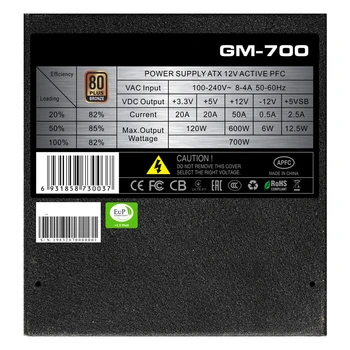 Nov uporabnik plačilnih storitev Za GameMax blagovne Znamke ATX Pol Modularni 80plus Bronze Silent napajalnik za Video Igre 700 W Napajanje GM-700