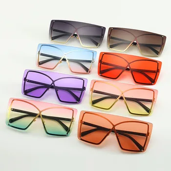 SHAUNA Oversize Enem Kosu Gradient sončna Očala Ženske Modni Poletje Stilov Rimless Buljiti Odtenki UV400