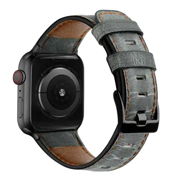 Retro Krava Usnjeni trak za Apple watch band 44 mm 40 mm 42mm 38 mm watchband iWatch zapestnica Apple ura 5 4 3 SE 6 dodatna oprema