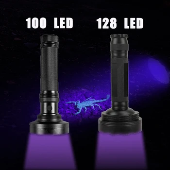 Vroče Prodajo 100 LED UV Svetilka Visoke Moči 10w 395nm 128 LED UV Svetlobo, Ultravijolično Svetilko Baklo Pet Urina Odkrivanje Ujeti Scorpion