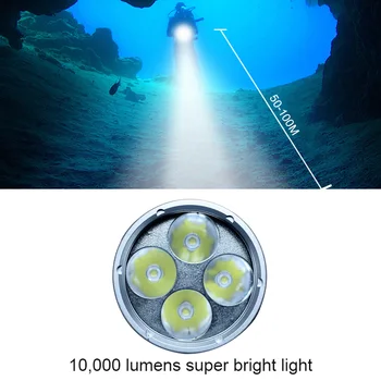 Super Svetla XM-L2 Taktično Svetilko Prenosni Nepremočljiva Scuba Konvoj Svetilko, Baklo Podvodna Fotografija, Potapljanje Težko Ligh
