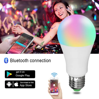15W Ampul E27 LED Smart Žarnice Brezžična tehnologija Bluetooth 4.0 Daljinski upravljalnik 85-265V RGBW 20 Načini Multi Color Noč Svetilke