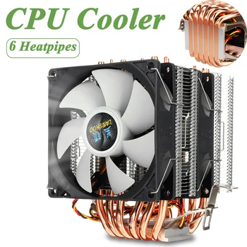 6 Toplotne Cevi CPU Hladilnik za LGA2011 X79 X99 Dual-side Ventilator Hladilnika Tiho Hlajenje Fan Heatsink Radiator za LGA 115X/1366/775 AMD