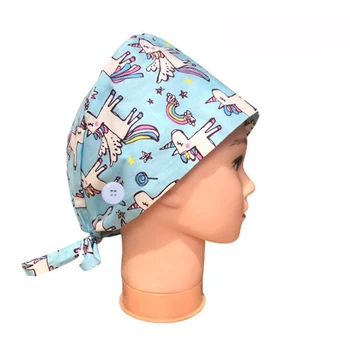 2020 Novo tiskalno nastavljiv grmišča z gumb ženske moški salon dela klobuk laboratorij piling skp operacijo klobuk gorro de enfermera