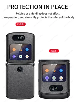 Za Motorola Razr 5G Primeru Ebaicase Original Razkošje Prave Veganska Usnja Flip Pokrov Za Moto Razr 5G 2020 Različica Nazaj Primeru