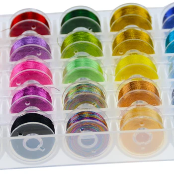 25 Barvo Boxed Kovinske Žice Šivalni Stroj Tuljave, Plastični Kovček Za Shranjevanje Doma Needlework Orodje, Šivalni Pribor