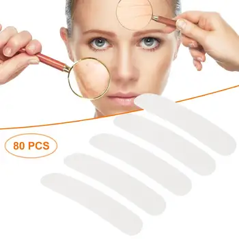 80Pcs Silikonski Čelo Nalepke Obliž Proti Gubam Čelo Jezijo Linije Odstranitev Obraz Popravilo Anti-aging Čelo Dviganje Kit