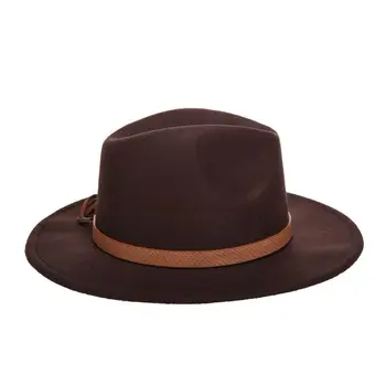 2019 nov modni volne Fedora zimske ženske moški barva moški klobuk široko strani dame klobuk retro velikih jazz prostem kosti
