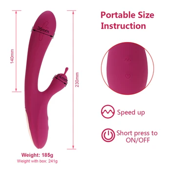G Spot Rabbit Vibrator za Klitoris in G-spot Stimulacije Nepremočljiva Dildo, Vibrator 10 Močne Vibracije 2 Motornih Massager za Ženske