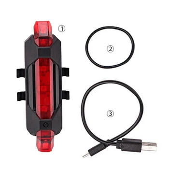 Nepremočljiva USB Polnilne 4 Načini Visoko Svetlost Izposoja LED Zadaj Rep Svetlobe Nazaj Lučka