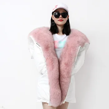 Fox navzdol jakno Zimskih Oblačil Nove Pravi Krzno Plašč Ženske Naravnih Fox Plašč Angel Krila Moda korejski Bat Svoboden Slog