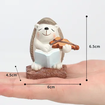 Paket 7pcs Božič Design Jež Figurice Živali Miniaturni Pravljice Vrt Mikro Krajine Ročno Torta Dekor